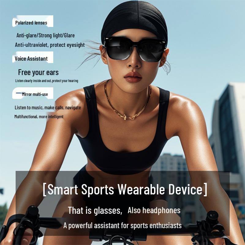 Cross-border Smart Bluetooth Sunglasses: Music, Calls, Navigation, UV Protection, Polarized Lenses, Comfortable Fit.
