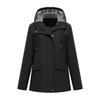 Women's Fashionable Solid Color Long Sleeved Hooded Pocket Outdoor Hiking Suit Waterproof Jacket