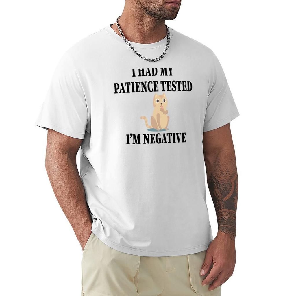 My Patience Tested I'M Negative T-Shirt Graphics Plus Size Clothes Aesthetic Clothes Baggy Shirts T Shirts For Men