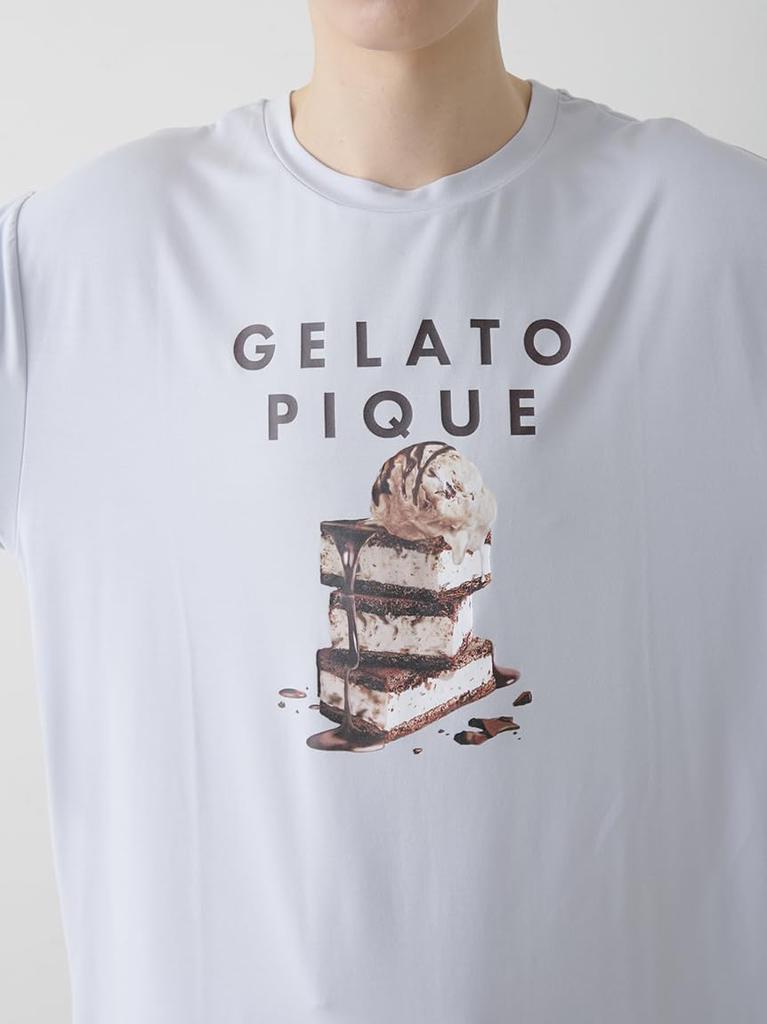 Gelato Pique Homme COOL Rayon Dessert Logo PMCT252353 Blue Medium T-Shirt Men's