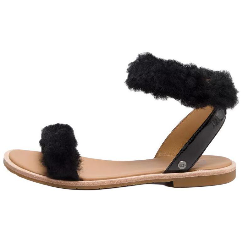 

UGG Fluff Springs Кожаные легкие шлепанцы с открытым носком Женские сандалии Черные 1101438-BLK 37