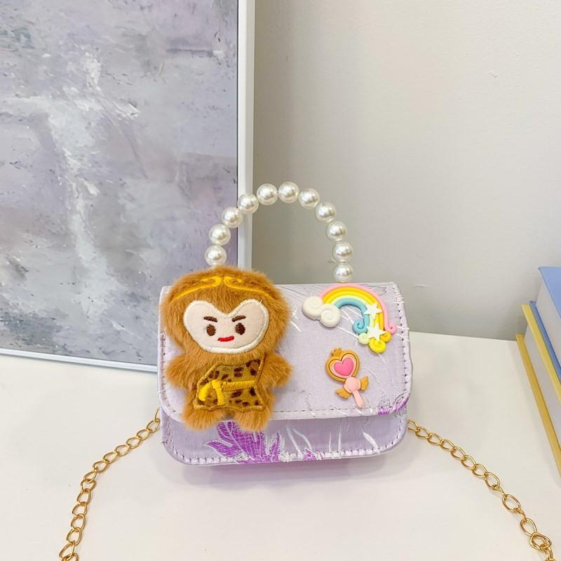 Monkey Trendy Cute Handbag For Little Girls In Multiple Colors And Floral Designs