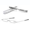 Portable Mini Reading Glasses Men Women Business Ultralight Small Rectangle Blue Light Eyeglasses with Case +100 +125 +150 +400