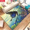 Galaxy Starry Sky Butterfly Area Rug, Non-Slip Floral Print Carpet for Living Room Bedroom, Aesthetic Boho Floor Mat Home Decor