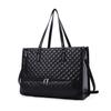 High-Quality Insulated Black Diamond Lattice Lunch Bag, Handbag, and Crossbody Tote