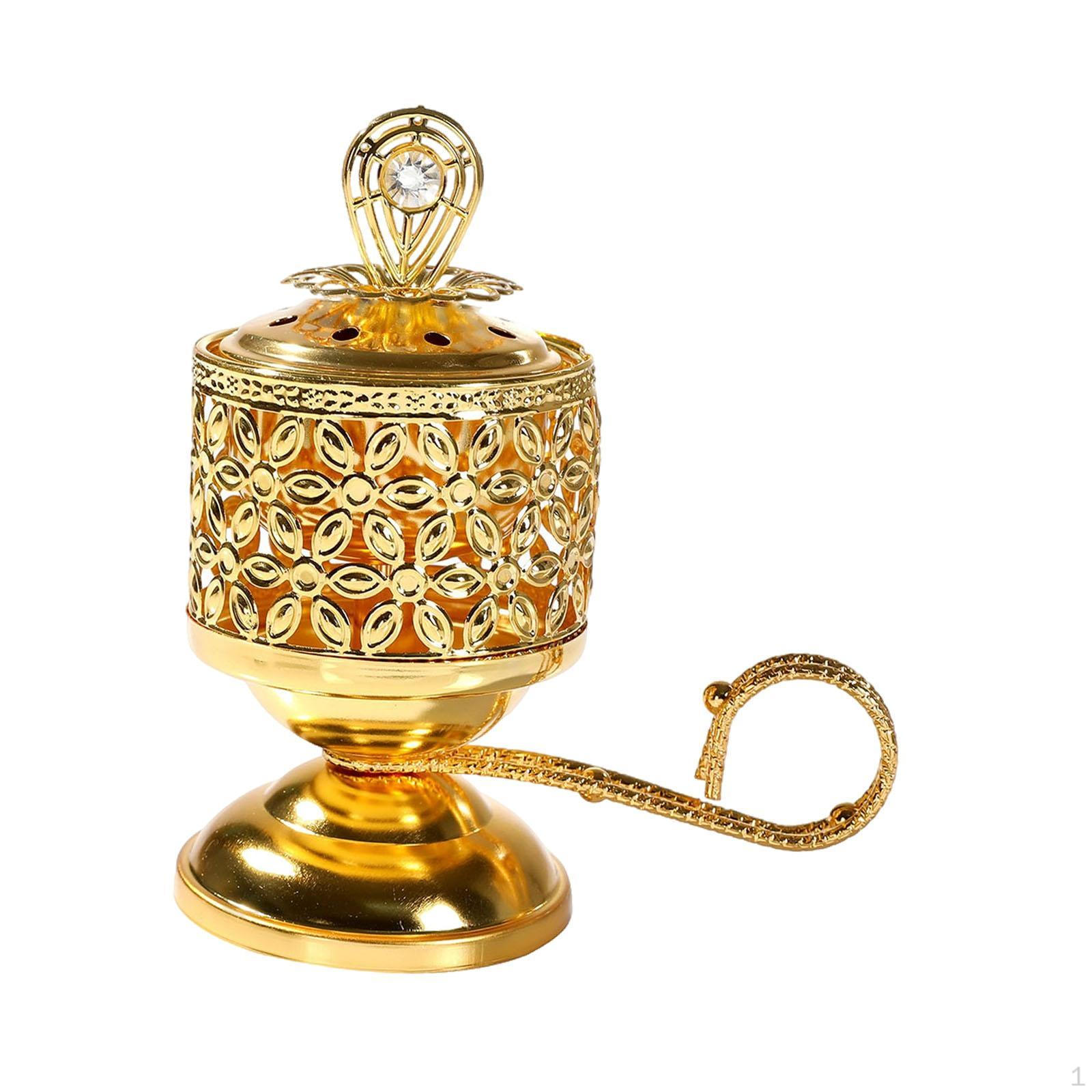 

Arabic Incense Burner Aroma Ornament Iron Art Censer Cone Holder for Bedroom SPA Meditation