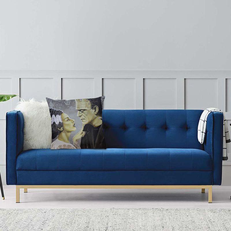 Flirtationship Bride Of Frankenstein Cushion Cover Horror Film Floor Pillow Case For Sofa Fashion Pillowcase Home Decor