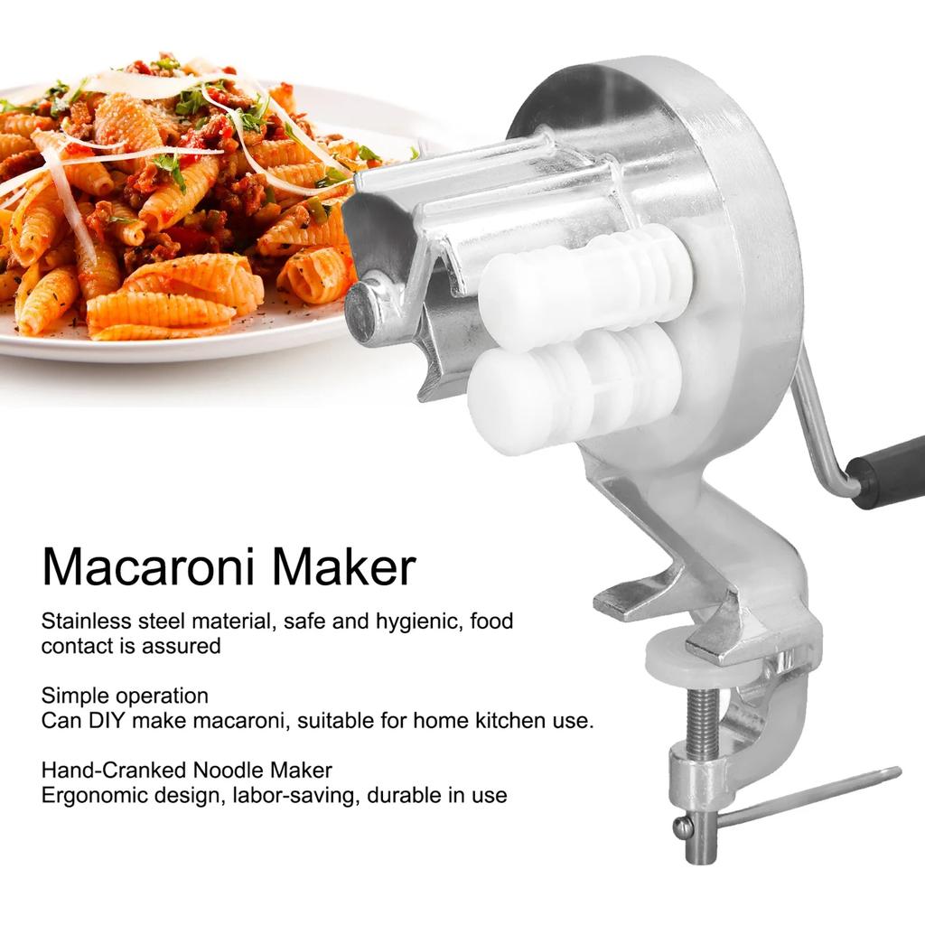 Hot Manual Macaroni Maker Aluminium Alloy Silver Portable Hand Cranking Noodles Pressing Machine for Kitchen Restaurant