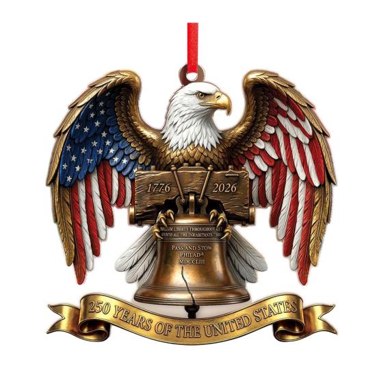 

2D Acrylic America 250th Anniversary Ornament 250 Years Patriotic Hanging Decoration 1776-2026 Commemorative Gifts for 4th of July Independence Day E