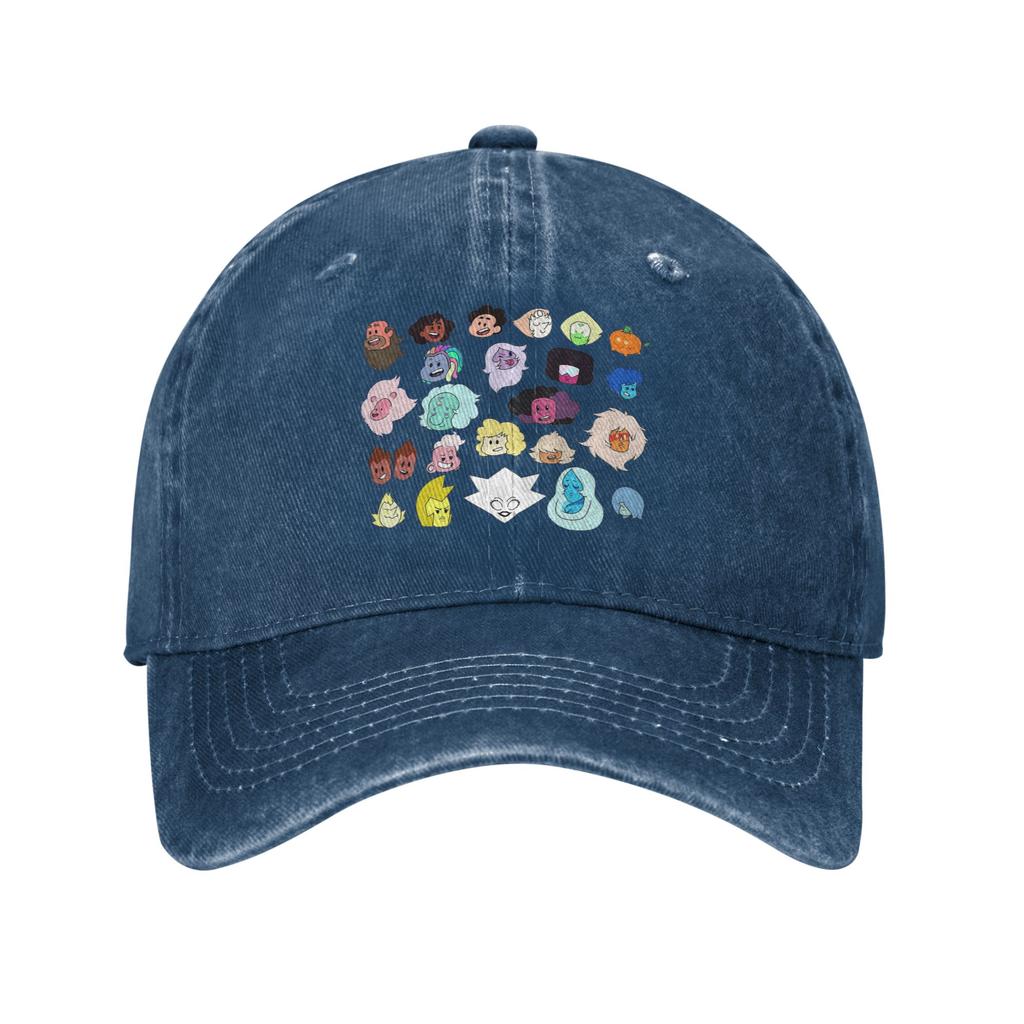 Cappellino in Denim Lavato con Teste di Steven Universe Cappellini da Baseball Casual Cappello Regolabile Estivo Unisex Cappellini da Baseball