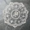 Beautiful White Embroidery Coffee Cup Mat 33cm Round Floral Lace Mat Vase Coffee Cup Mat Home Decoration