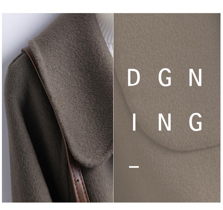 Women's Mid-Length Wool Lapel Coat - 100% Wool, Double-Faced, Loose-Fit, Autumn/Winter