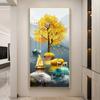 Chinese FengShui Golden Rich Tree Canvas Painting Deer Landscape Lucky Stone Zen Posters Wall Art for Living Room Decor Cuadros