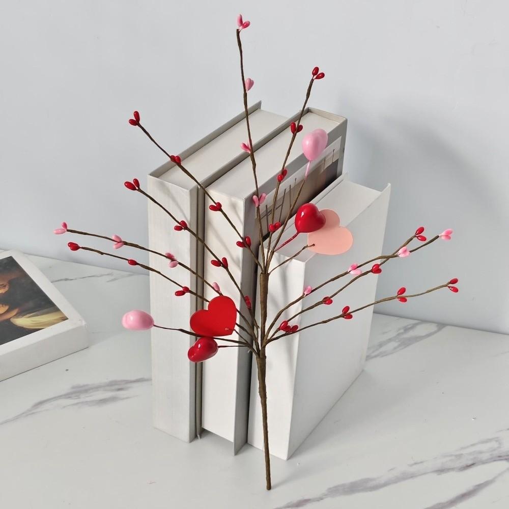 1pc Red and Pink Heart-shaped Flowers DIY Festival Decoration Artificial Flower Bouquet Romantic Long-lasting Creative Bouquet
