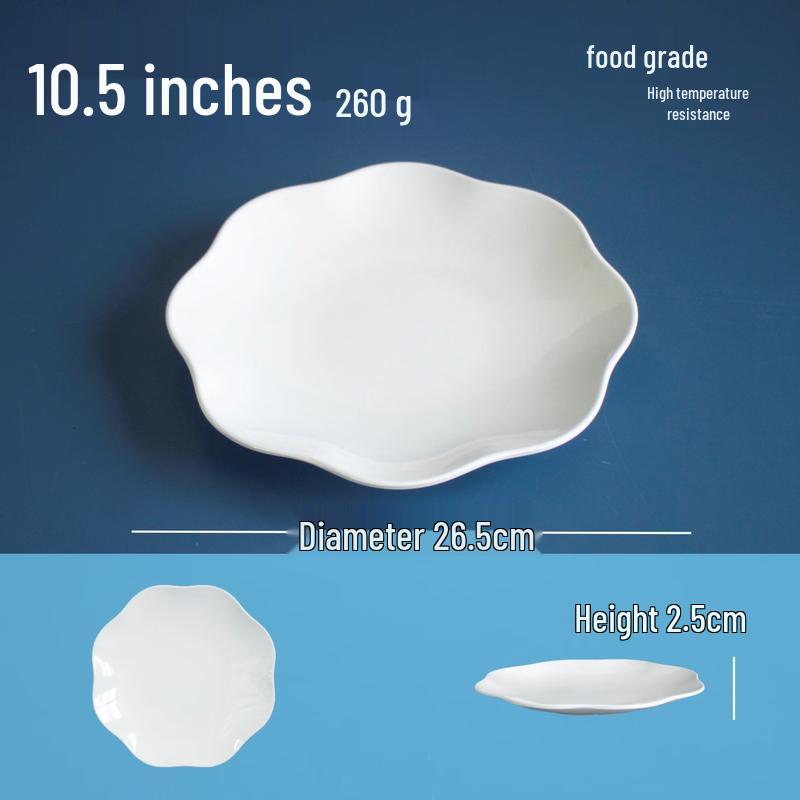 10.5-inch A5 Melamine Scalloped Dinner Plate