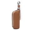 Women Genuine Leather Car Key Chain Wallet Waist Hanging Keys Pouch Zipper Closure Home Key Money Organizer Case