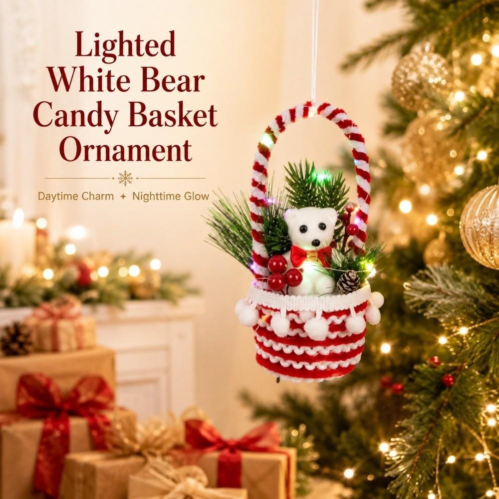 Party Atmosphere Christmas Candy Basket Hanging Design Christmas Tree Pendant Desktop Display