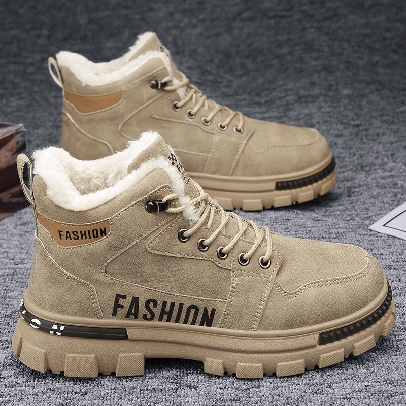 Snow Boots Men's Winter 2025 New Velvet Thickened Cotton Boots Cold-proof Men's Shoes Warm Cotton Shoes Men's Martin Boots