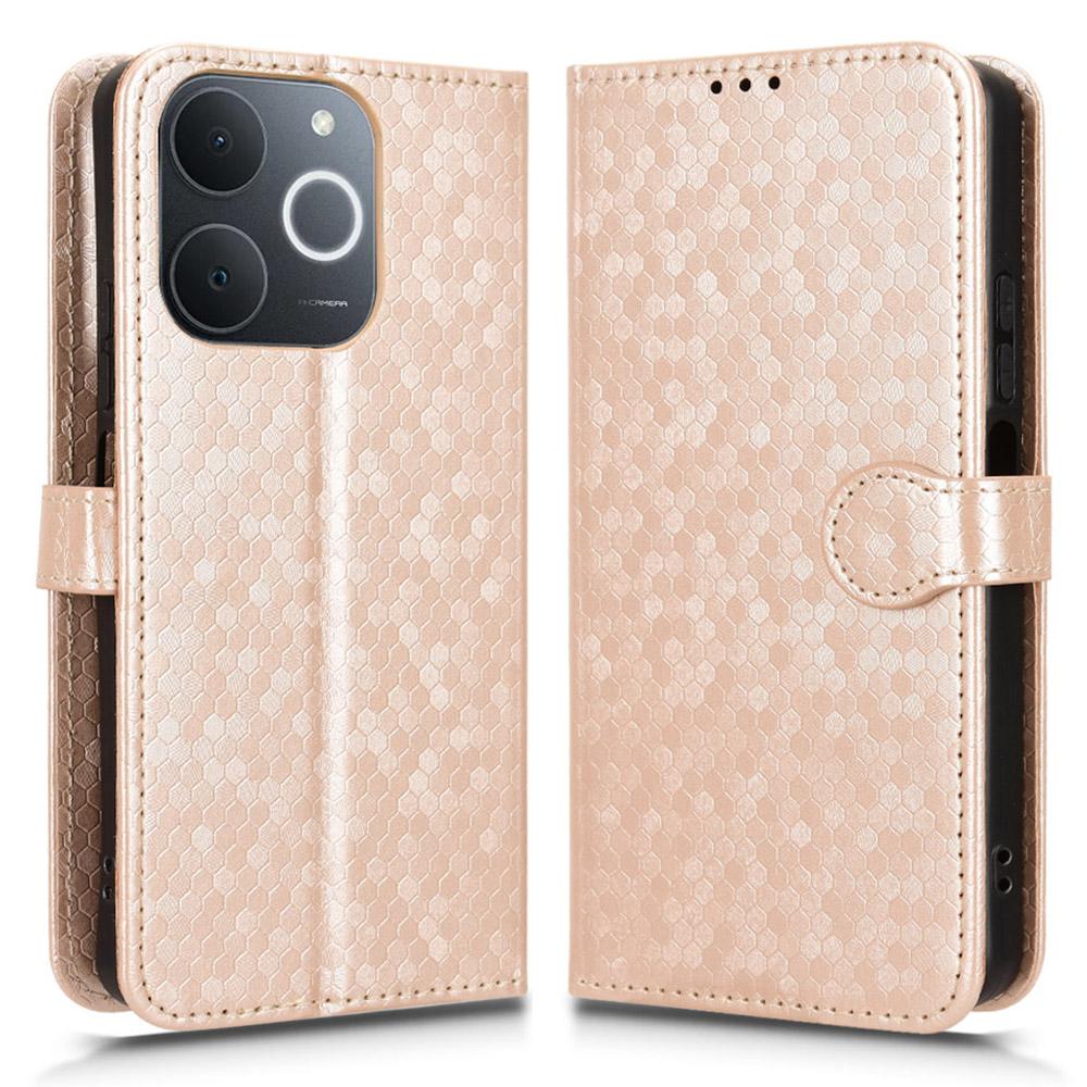 Wallet Case For Realme Narzo 80 Lite 4G/C71 4G (India)/Note 70T 4G Dot Pattern Imprint PU Leather Phone Cover with Wrist Strap