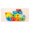 3D Wooden Buckle Puzzle: Educational Toy for Early Learning - Numbers, Transportation, and Animal Blocks