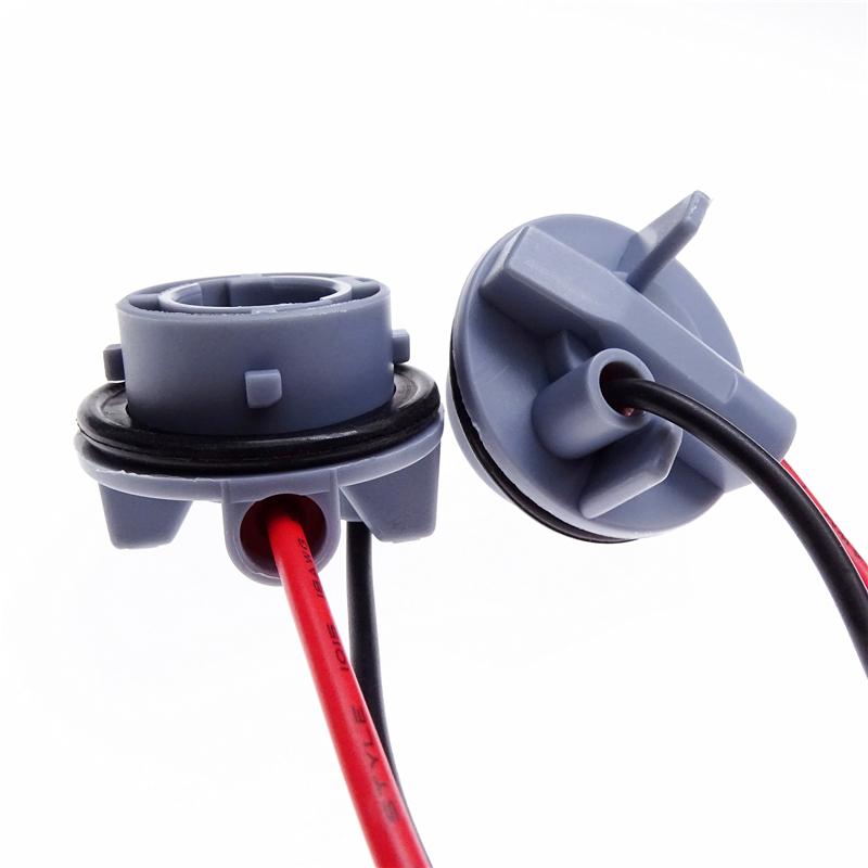 1 par de chicote de fiação de lâmpada de LED para carro, base de lâmpada para soquete de lâmpada 1156, conector adaptador, acessórios de luz de carro ABS