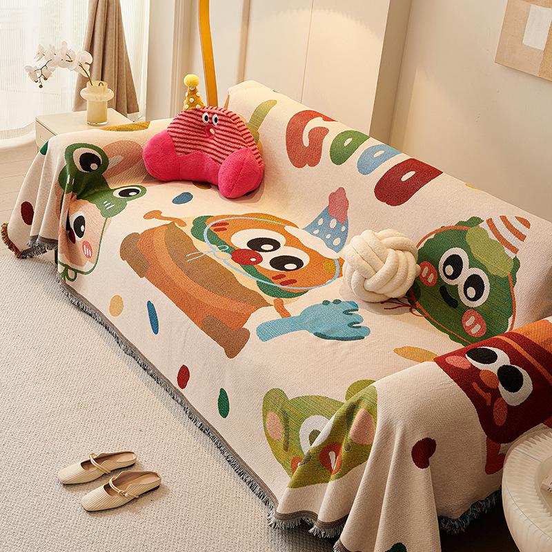 Happy Snacks Stain-Resistant Non-Slip Sofa Cover Blanket