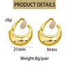 New Gold Round Chunky Clip on Earrings for Women Smooth Metal Thick Non Pierced Hoops Fashion Trendy Brincos Jewelry
