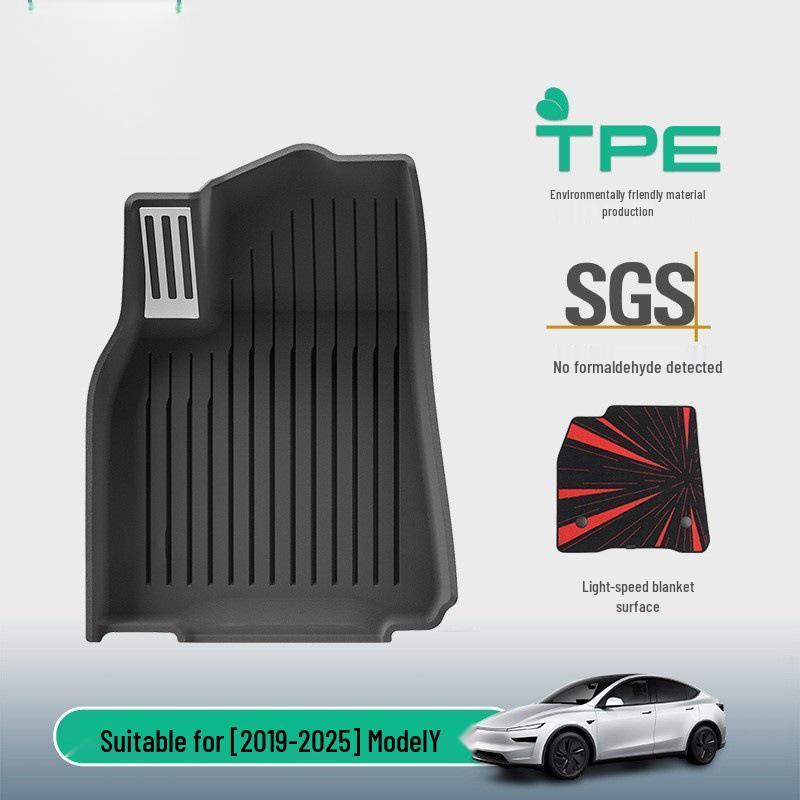 Extended TPE Floor Mats for 2019-2025 Tesla Model Y