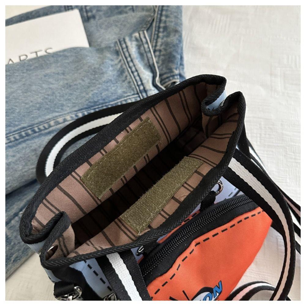 Detachable 2D Anime Tote Bag Canvas Cartoon Crossbody Bag Cute Comic Shoulder Bag  School