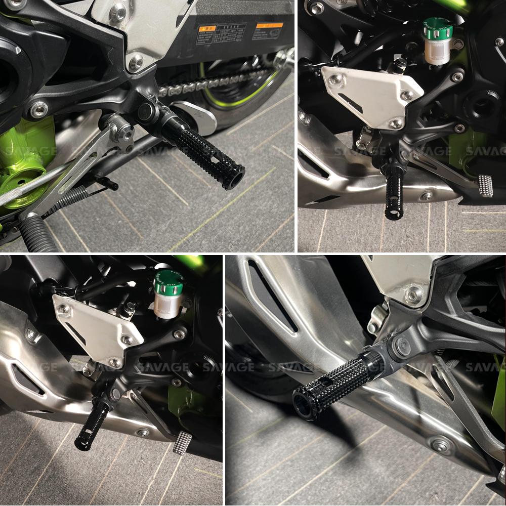 Reposapiés Delantero Estriberas Pedal Para KAWASAKI Z900 Z750 Z650 Z300 Z250 Z125 VERSYS 650 1000 X300 NINJA 250 300 ZX14R Reposapiés del Conductor
