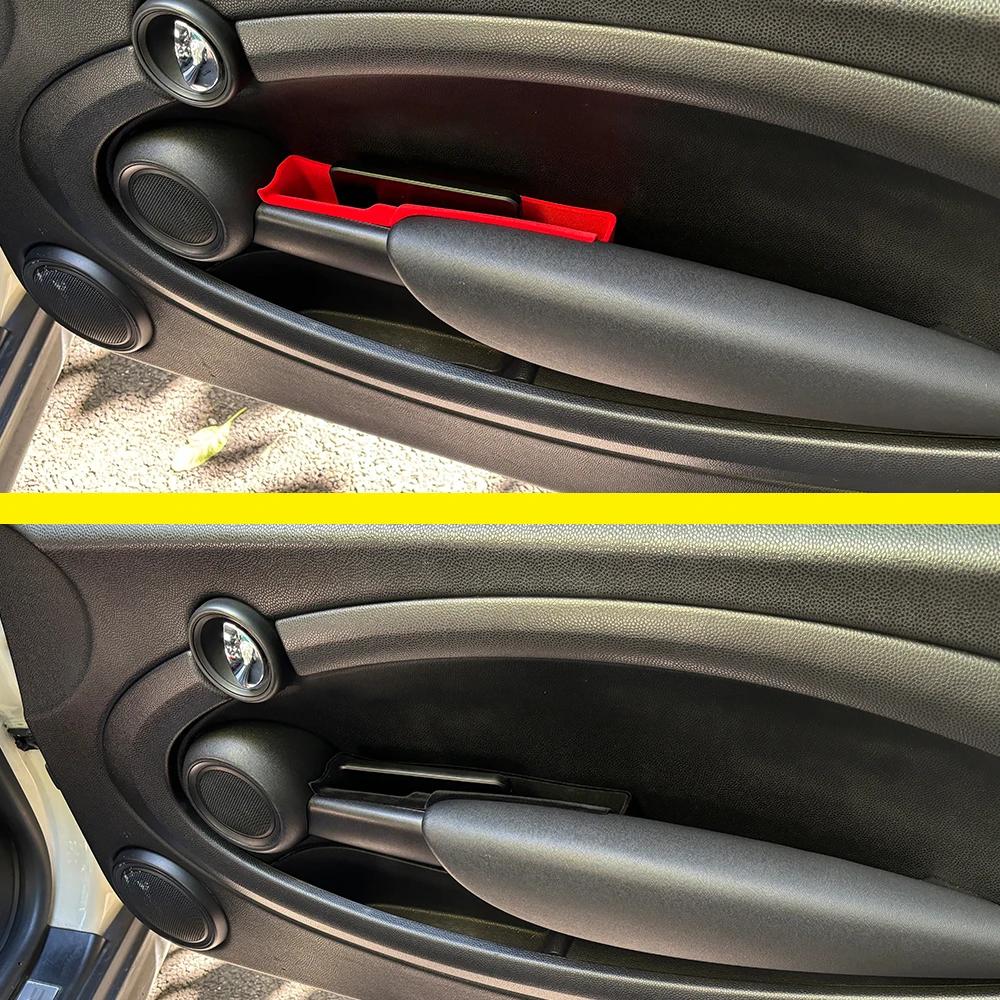 Car Flocking Door Armrest Storage Box Shell Slot For Mini Cooper R55 R56 R57 R58 R59 Phone Wallet Car Storage Auto Accessories