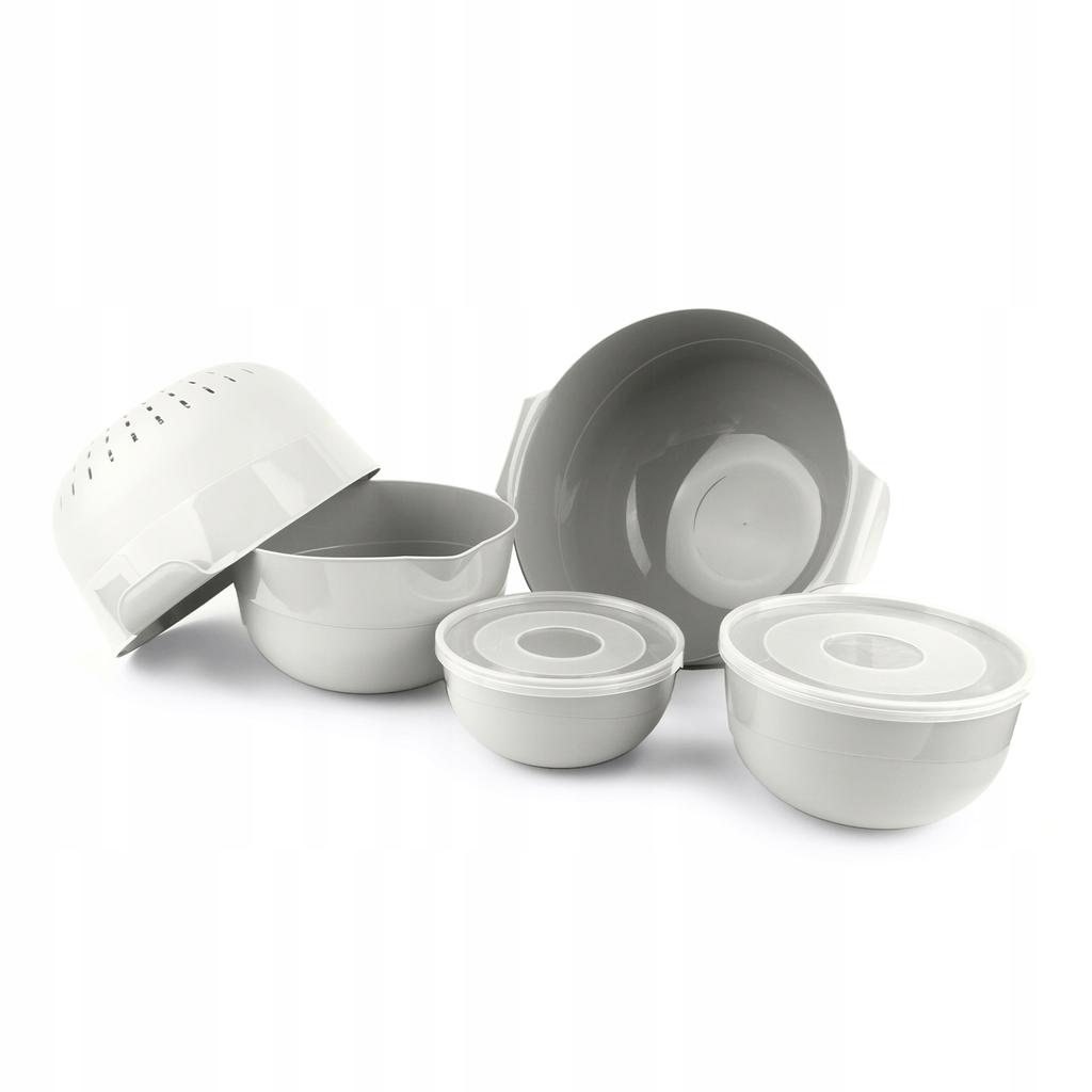 KADAX Set of 7 Kitchen Bowls + 3L Colander Plastic