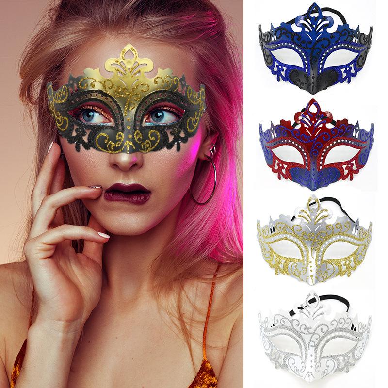 1PC Masquerade Mask Vintage Mask Black Antique Copper Half Face Mask Plastic Halloween Costume Party Mask Women Men