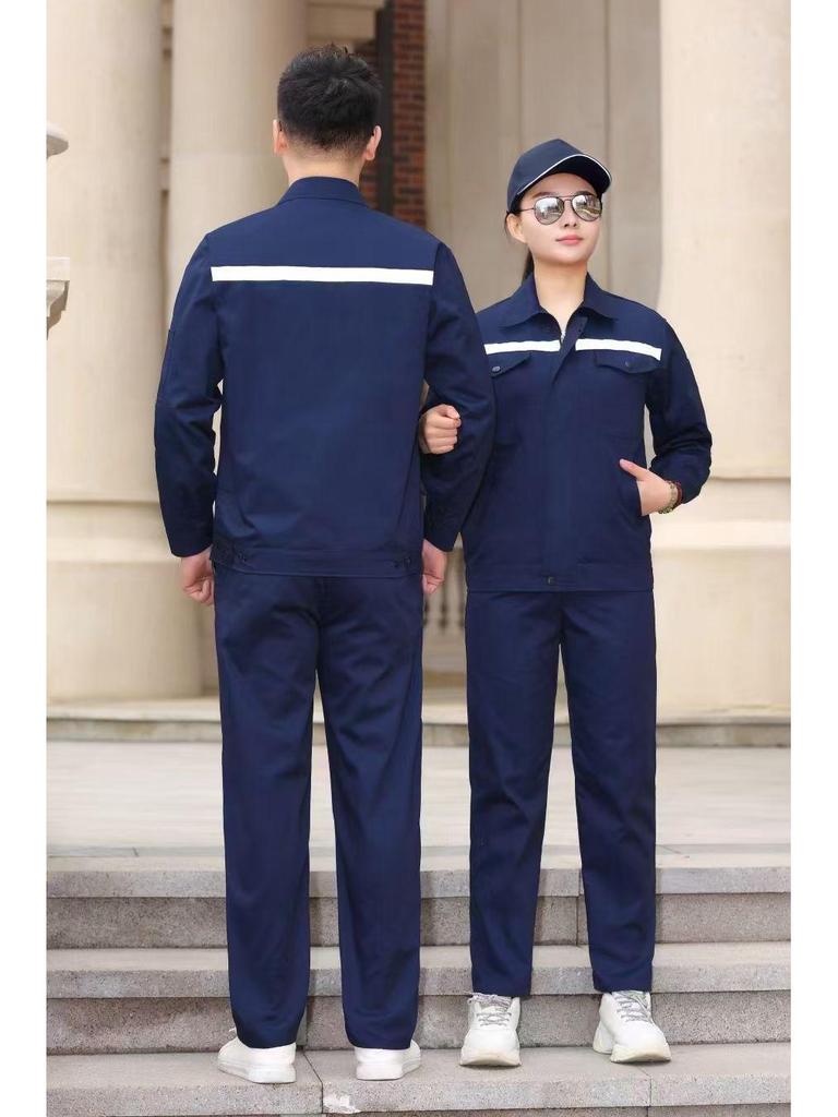 Durable Reflective Workwear Set: Long Sleeve Auto Repair Suit for Spring and Autumn