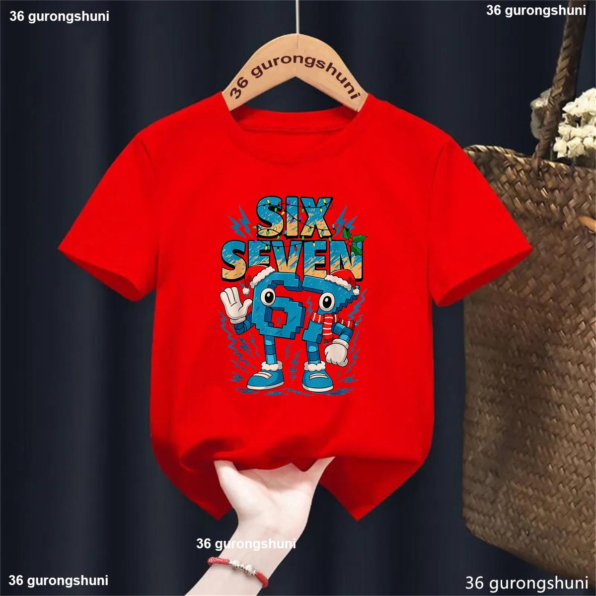 Italian Brainrot 67 Six Seven Meme Printed T Shirt GirlsBoys Christmas Gift TShirt WhitePinkBlueGreyYellowBlack Tshirt 100