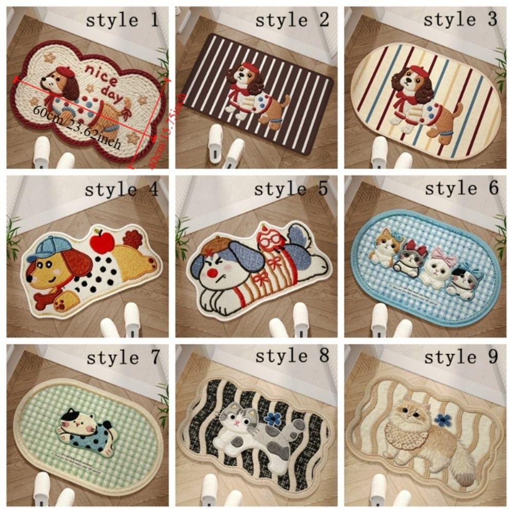 Quick Dry Bathroom Mat Weaving Texture Floor Mat Creative Absorbent Mat  Laundry Room