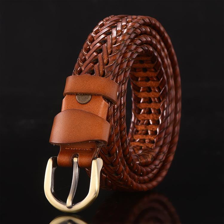 Belt Men'S Men'S Leather Belt Handwoven Casual Versatile Simple Trendy Belt