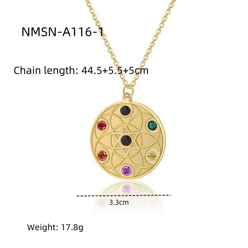 GEMCHIC Women s Stainless Steel Round Cubic Zirconia Rhinestone Pendant Necklace Fashion Chain