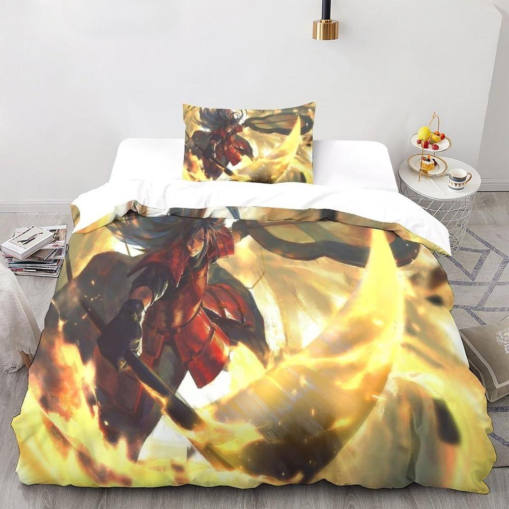 Anime Naruto Microfibre Bedding Sets, Children's Birthday Gift with Zip Room Decor for Teenagers Adulte 3-Piece Duvet Cover