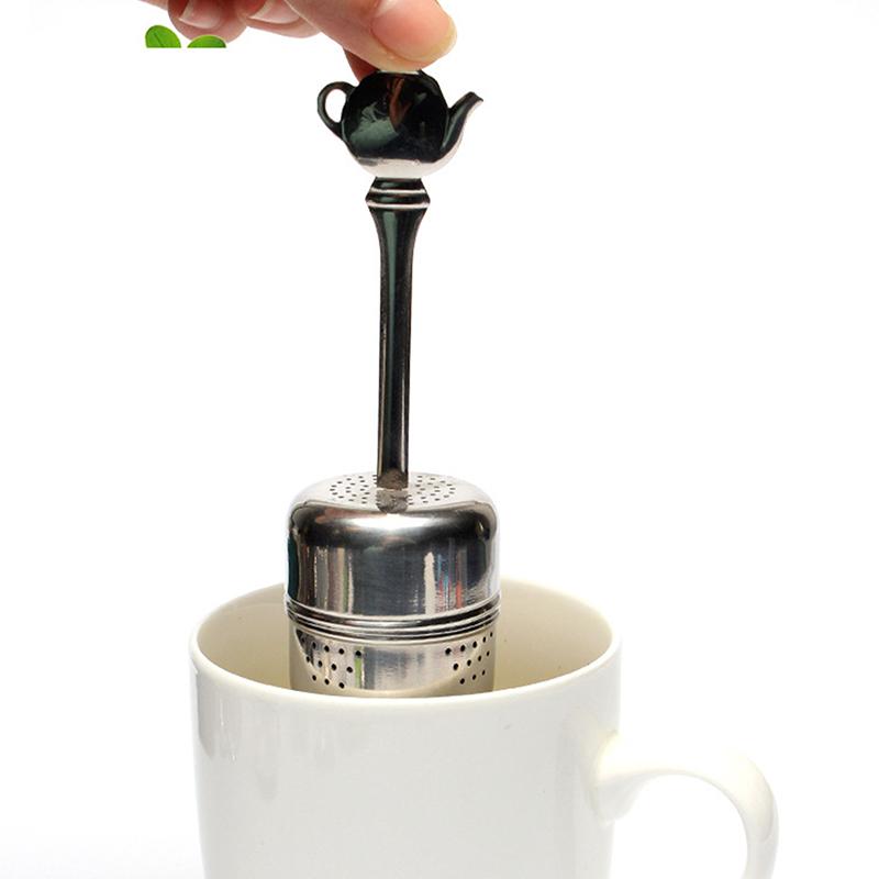 Infusore per Tè in Acciaio Inossidabile Colino Cilindrico Filtro per Spezie Erbe Palline Condimento Catena Appendi Accessori da Cucina