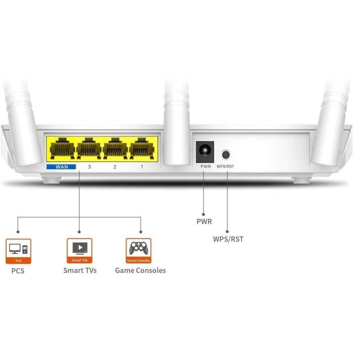 TENDA Routeur WiFi 300 Mbps, 3*5dBi Antennes, Contrôl Parental, Fonction De Synchronisation WiFi, WPA, Mode WISP. F3