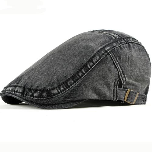 HT2411 Spring Summer Men Women Cap Sun Hat Denim   Flat Cap Adjustable Men Women Berets Artist Painter Beret Cap Men