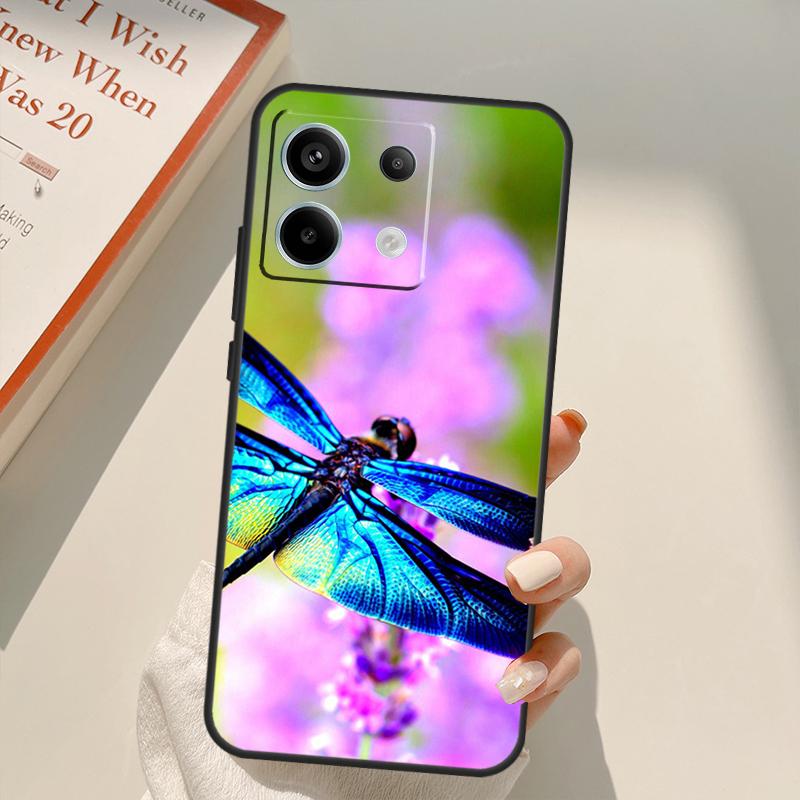 Luxury Dragonfly Funda For Xiaomi Redmi Note 13 Pro 9 10 11 12 14 Pro 11S 12S Case For Redmi 13C 12C 10C 14C