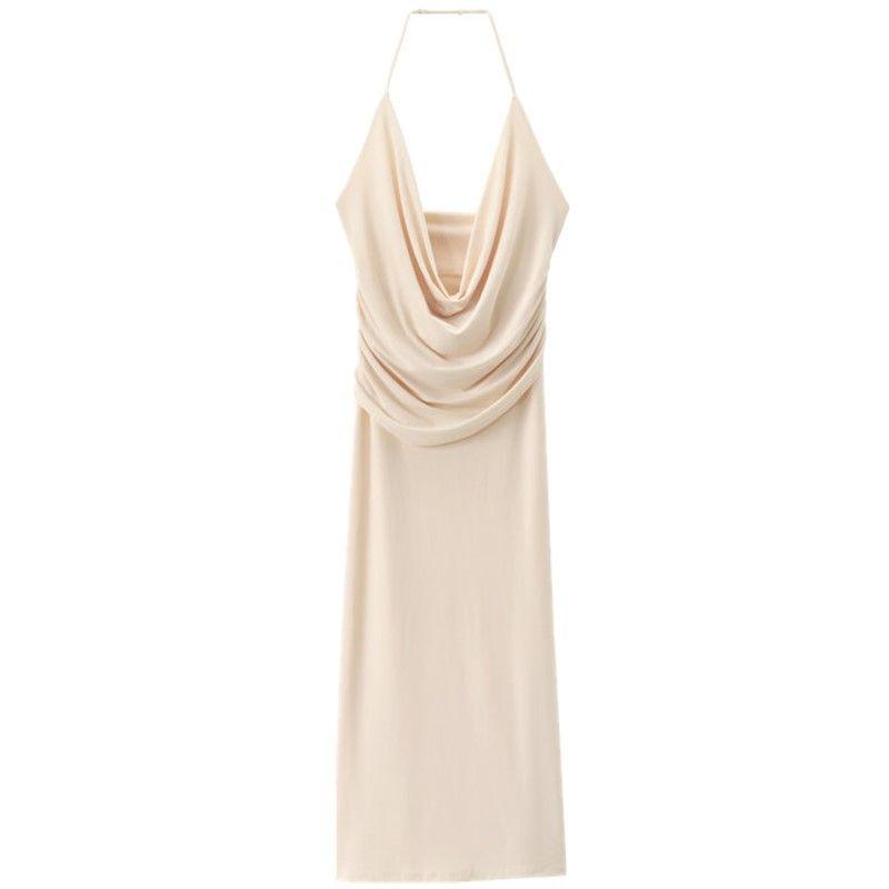 Fashion Style 2024 Summer New Arrival Women's Clothing Stylish Sling Draped Halterneck Long Dress 8342363