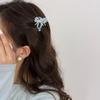 Sweet Temperament Senior Sense of Exquisite Pearl Bow Scratch Clip Girls Versatile Back of the Head Plate Hair Shark Clip Simple