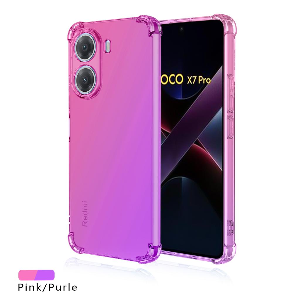 Four-corners Shockproof Gradient TPU Case for Xiaomi Poco X8 Pro Max Protective Clear Cover Fundas Coque Capa
