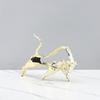 Gold-plated Hollow Metal Bull Statue Animal Sculpture Decorative Piece for Living Room Bedroom or Entryway Home Decoration Gift