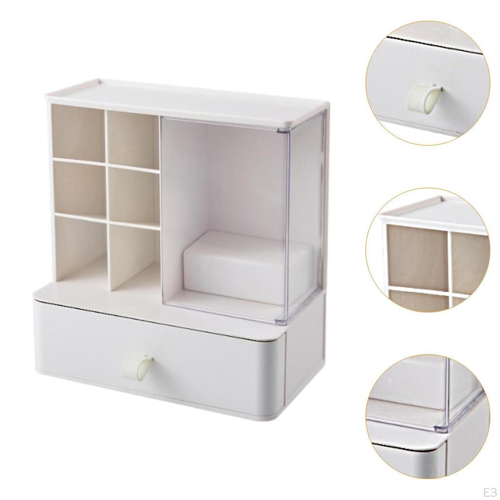 Desk Organzier Desktop Organization with Drawer Home Business Card Cosmetic Makeup Vanity Box