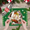 Christmas Cotton and Linen Printed Placemat Snowman Holiday Santa Claus Decor Coffee Cup Pad Mat for 2024 Kitchen Decoration