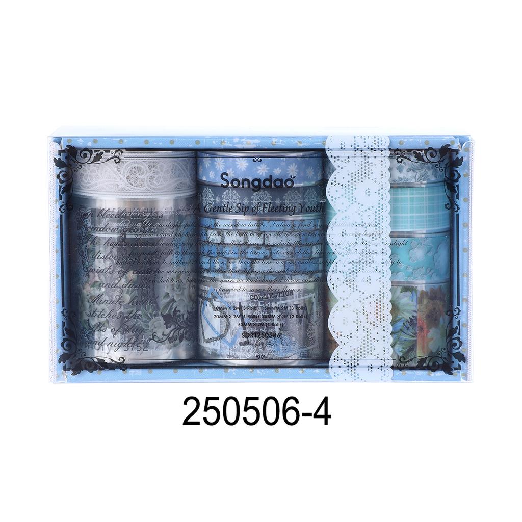10Roll/Box Flower PET Tape Lace Masking Tape DIY Scrapbooking Sticker Journal Diary Aesthetic Stationery Campus gift